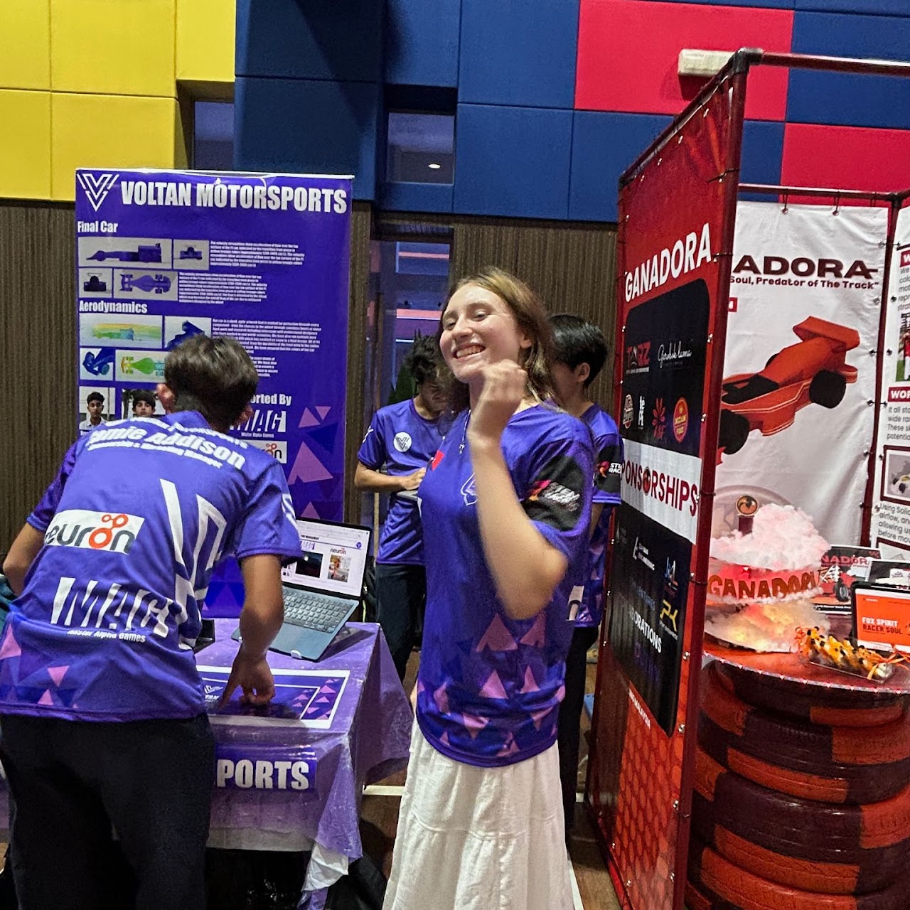 Sharing the booth space and meeting other competitors
