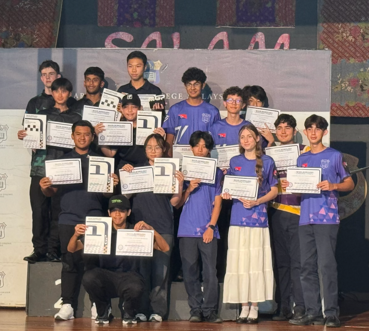 Marlborough Grand Prix certificate and podium group photo